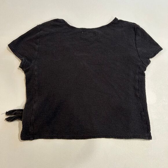 Madewell Texture & Thread Black Wrap Tie Front Top XS Casual Everyday Soft Knit - Picture 2 of 9